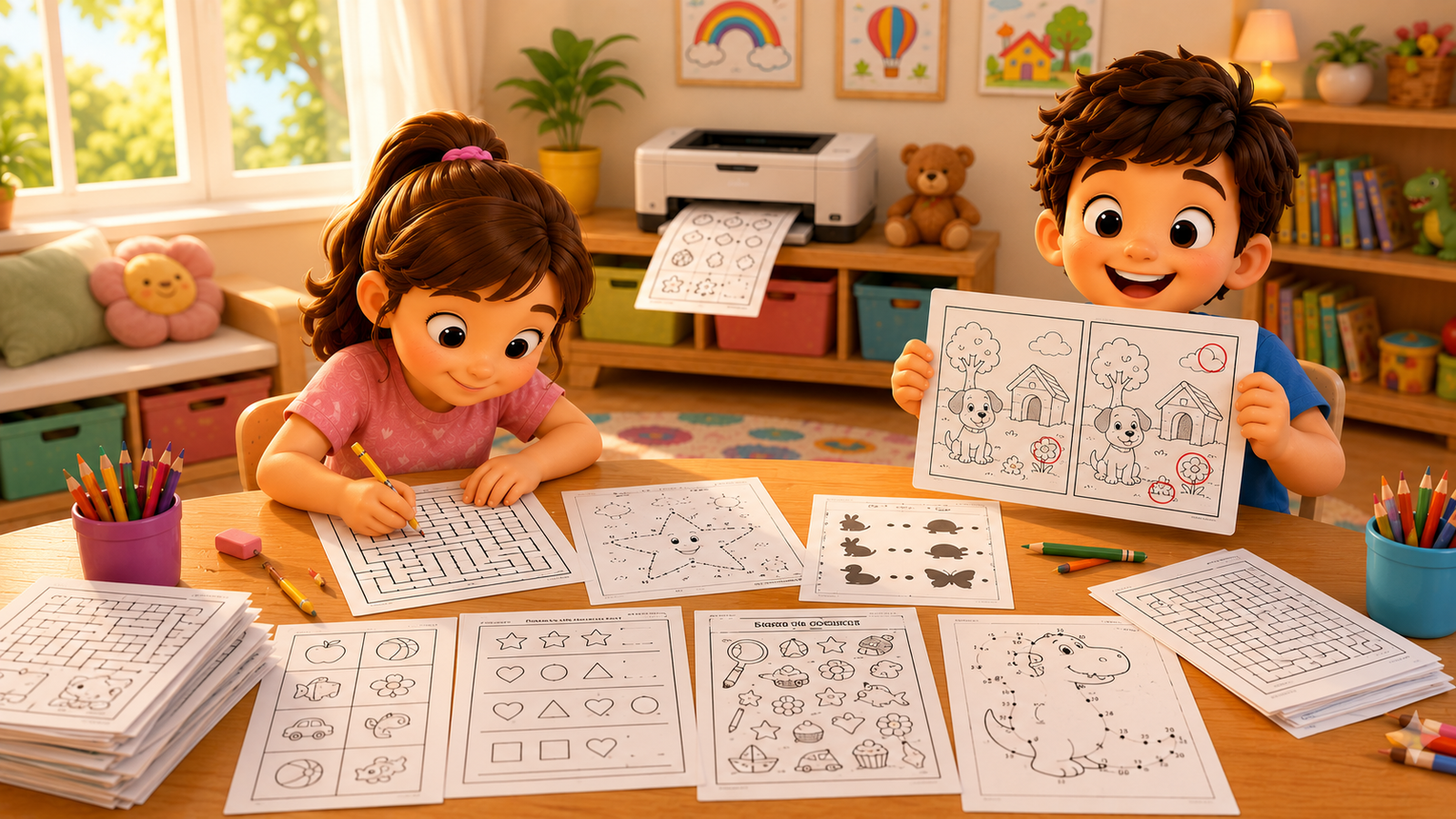 Activities pages for kids